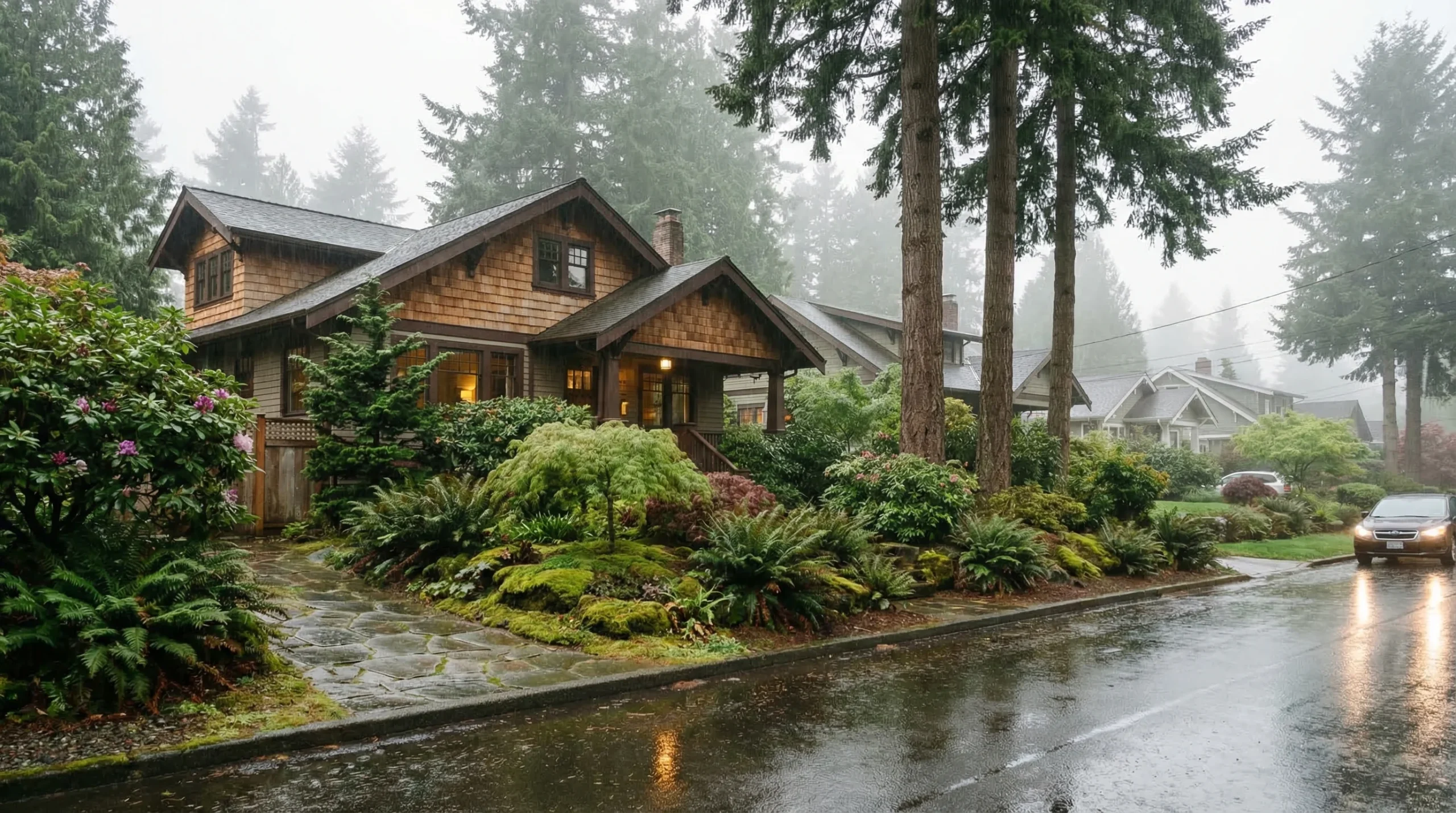 Pacific Northwest home with cedar accents