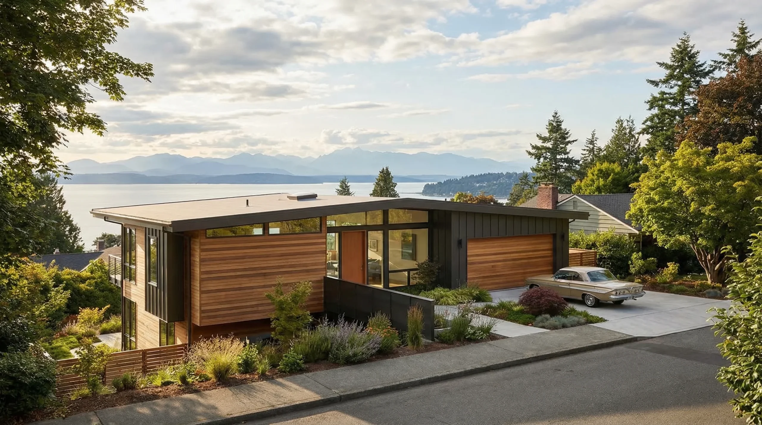 Mid-century modern home near Puget Sound